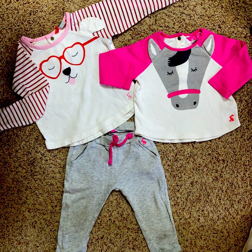 Joules baby set top and pants 9-12m